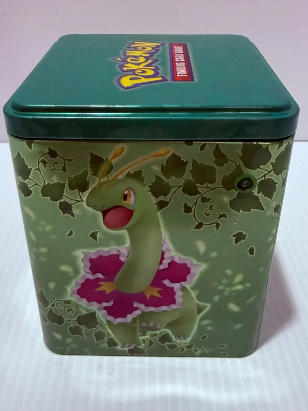 **Empty** Pokémon TCG Meganium Tin Storage Case, 80-Card Capacity